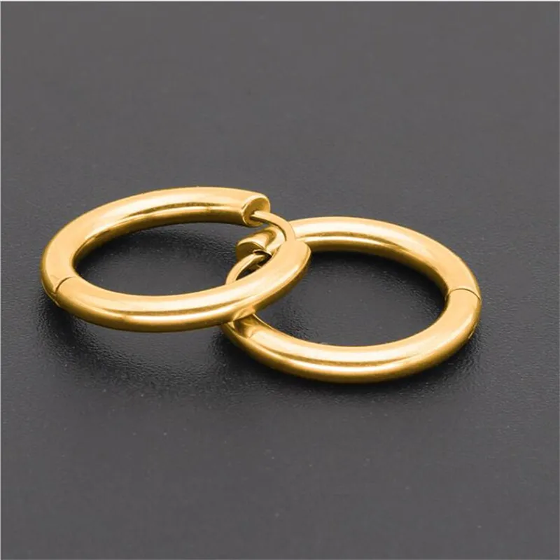 

HE36 Titanium Hoop Earrings Circle Inner Diameter 16mm 316l Stainless Steel Earring IP Plating No Fade Allergy Free