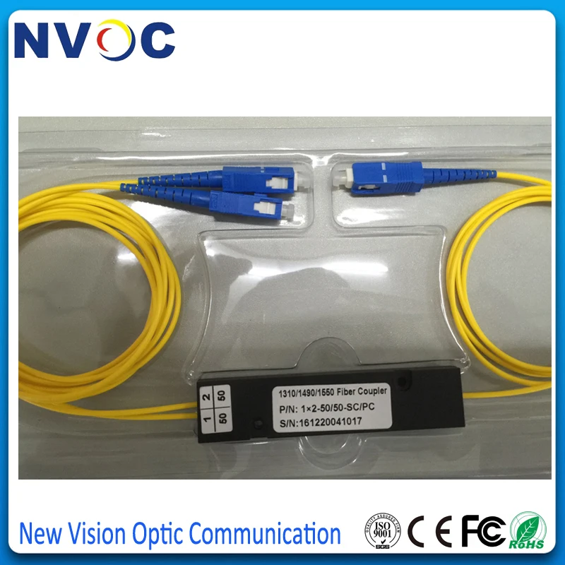 8Pcs/Lot 1/99 1310/1550nm Dual Window 1:99 Ratio SC/UPC ABS Box Type 90*20*10 1x2 FBT Fiber Coupler 1*2 FIber Optic Splitter | Мобильные