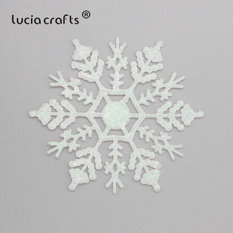 Lucia Crafts 2шт/8 шт пластиковые снежинки Рождественская елка кулон Рождественский орнамент DIY художественные вечерние украшения для дома и нового года H0215
