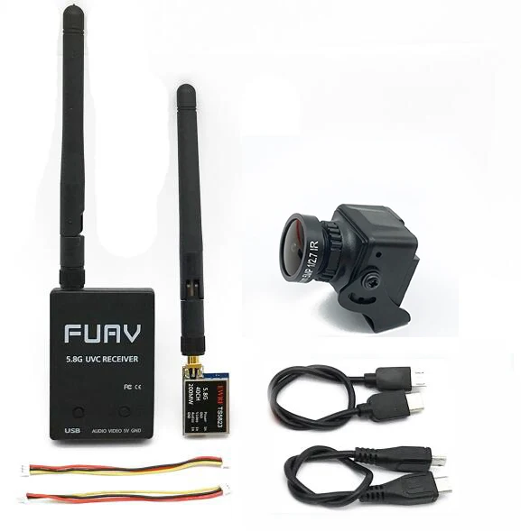 2.5mm black 600mw Готов к использованию 5,8G FPV приемник UVC видео Downlink OTG VR Android Phone+ 5,8G 200/600 мВт Передатчик TS5823+ CMOS 1200TVL Камера с видом от первого лица - Цвет: 2.5mm black 600mw