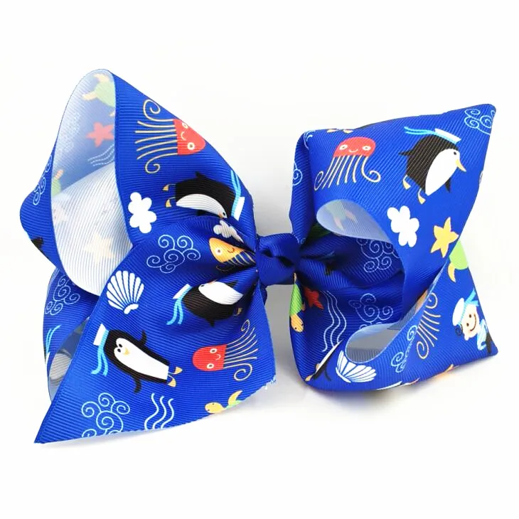 

Kimmy 70pcs DHL Free shipping JoJoSiwa Large Blue Hairbow Pegium Ribbon bow