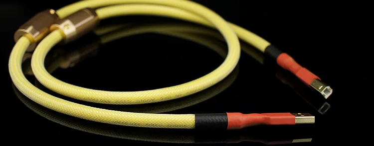 

Aucharm ACUSB2S USB Cable Silver Plated HIFI EXQUIS 4N Red Copper OFC Wire