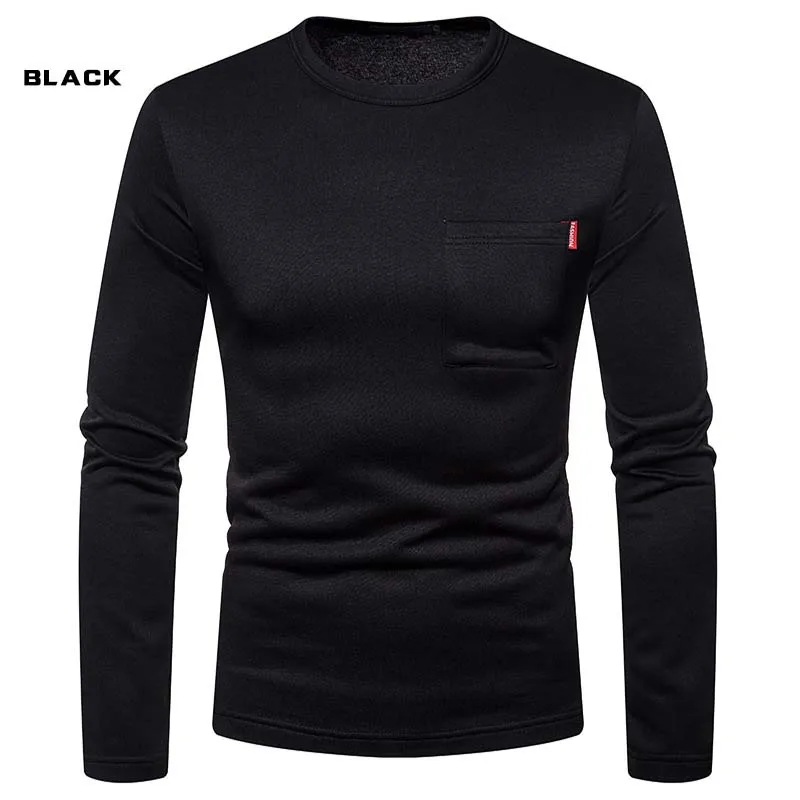 2020 Высококачественная осенне зимняя мужская теплая футболка с длинным рукавом