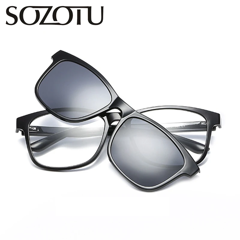 

Модная оптическая оправа для очков для мужчин и женщин, магнитные поляризационные солнцезащитные очки с зажимом, оправа для очков для мужчи...