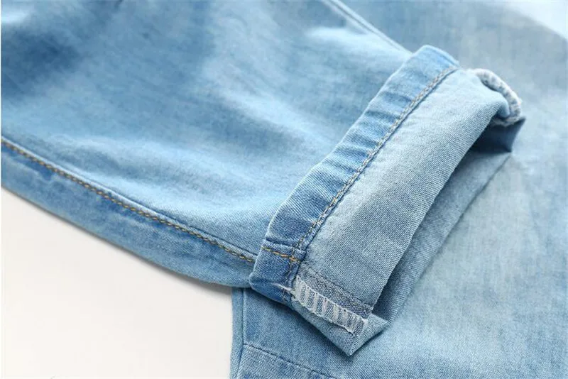 Женские весенние джинсовые брюки детские повседневные с эластичным поясом на