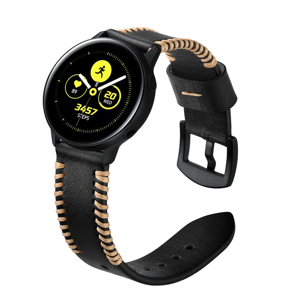 Коричневый ремешок ручной работы из натуральной кожи для samsung Galaxy Watch Active Мужской