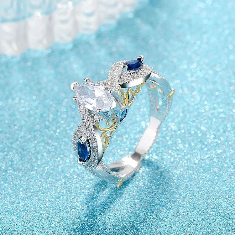 Seanlov модного серебристого цвета кольца для невесты женщин с прозрачными