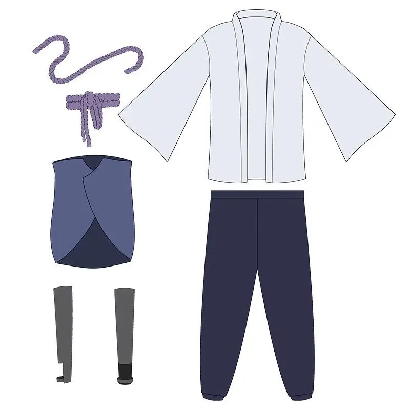 

Anime Shippuden Naruto Cosplay Uchiha Sasuke Costumes 4th Adult Unisex Fancy Party Uniform Complete Full Set for Halloween