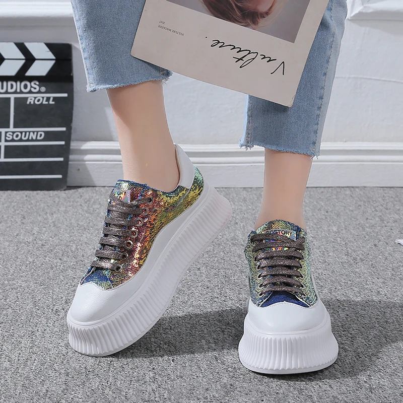 2019 ультралегкие белые туфли женская повседневная обувь на плоской платформе