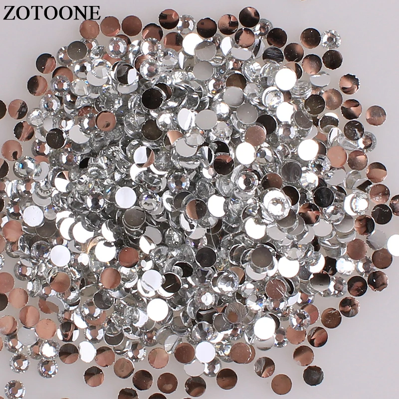 ZOTOONE Flatback не горячей фиксации белые стразы для одежды Diy телефон камни и Кристалл страз аппликация клей на ногтей Стразы - Цвет: White