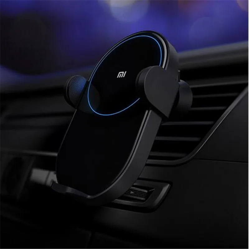 Xiao mi jia автоматическое зажимное 2.5D стекло кольцо Горит для mi 9(20 Вт) mi X 2 S/3(10 Вт) Qi Беспроводное Автомобильное зарядное устройство 20 Вт макс электрическое