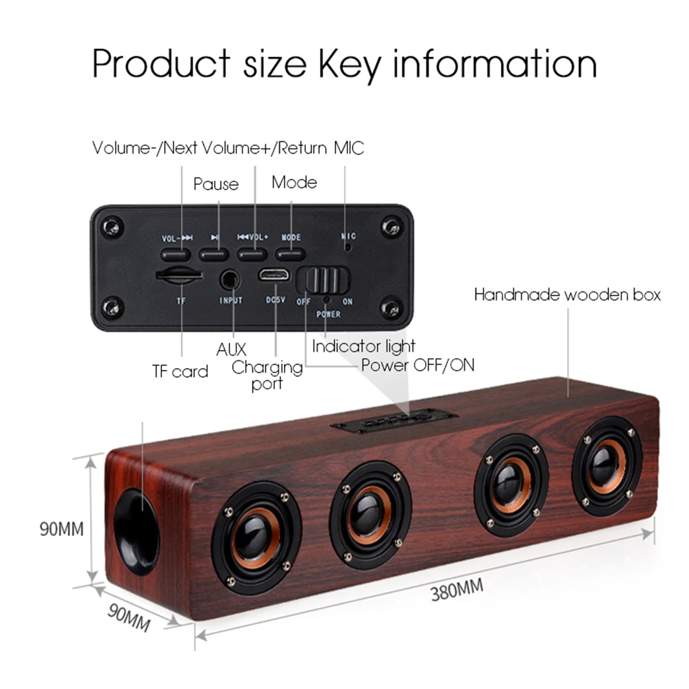 Abuzhen HiFi беспроводной Bluetooth динамик портативный картон Поддержка TF карты FM радио AUX громкой связи аудио для ПК телефона открытый