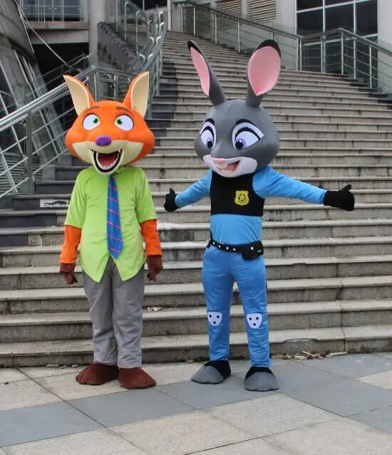 Бесплатная доставка Сумасшедший город животное талисман Джуди Хопп кролики и