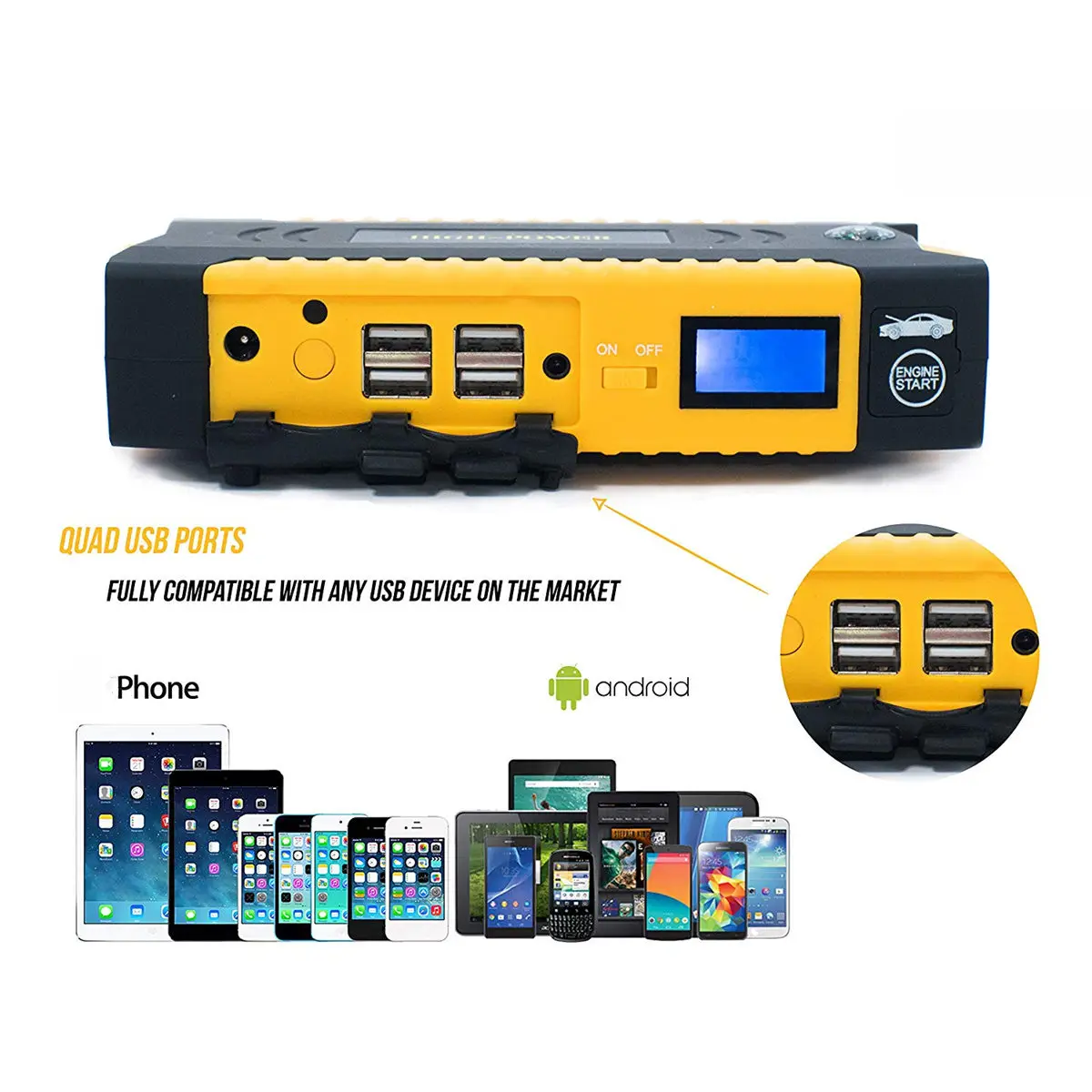 89800 мАч дизелс автомобильный пусковой усилитель 4USB SOS аварийное зарядное устройство батарея многофункциональное зарядное устройство для автомобиля дизелс