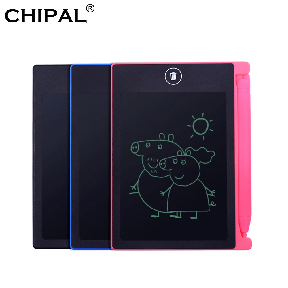 CHIPAL 4,4 дюймовый ЖК-планшет для письма, цифровой графический планшет, электронный почерк, блокнот для рисования, доска для рисования+ ручка для детей