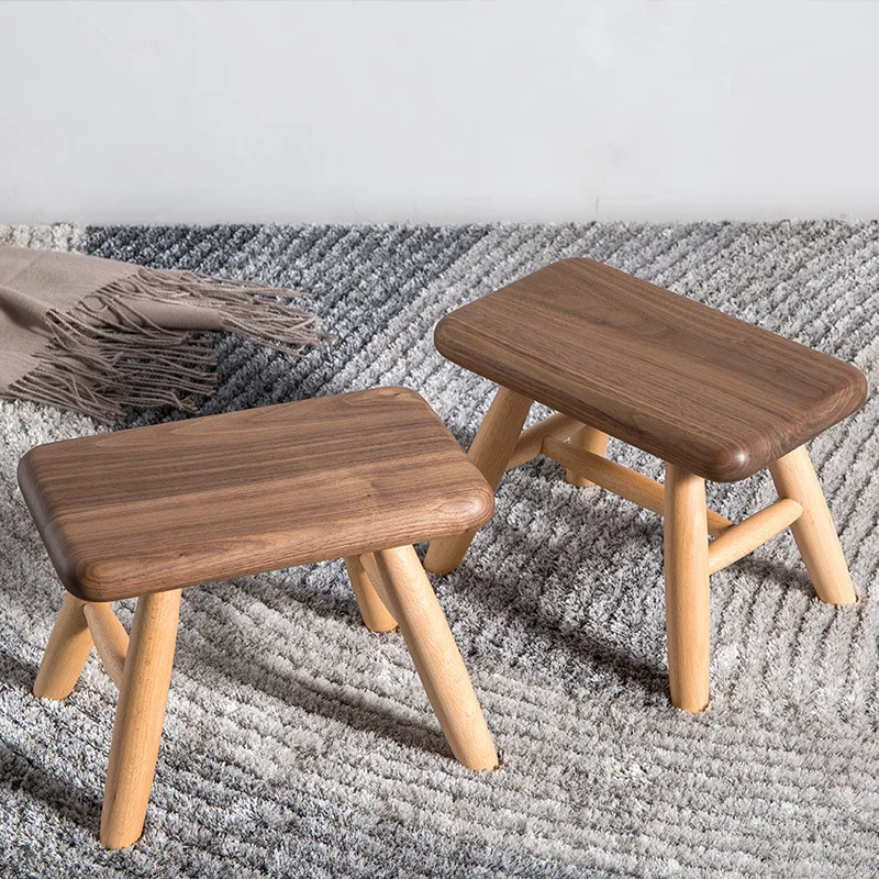 Solid wood Children's Stools kids Furniture 30*18*22 cm Black walnut bench Safety ottoman hot new high end Nordic stool | Мебель