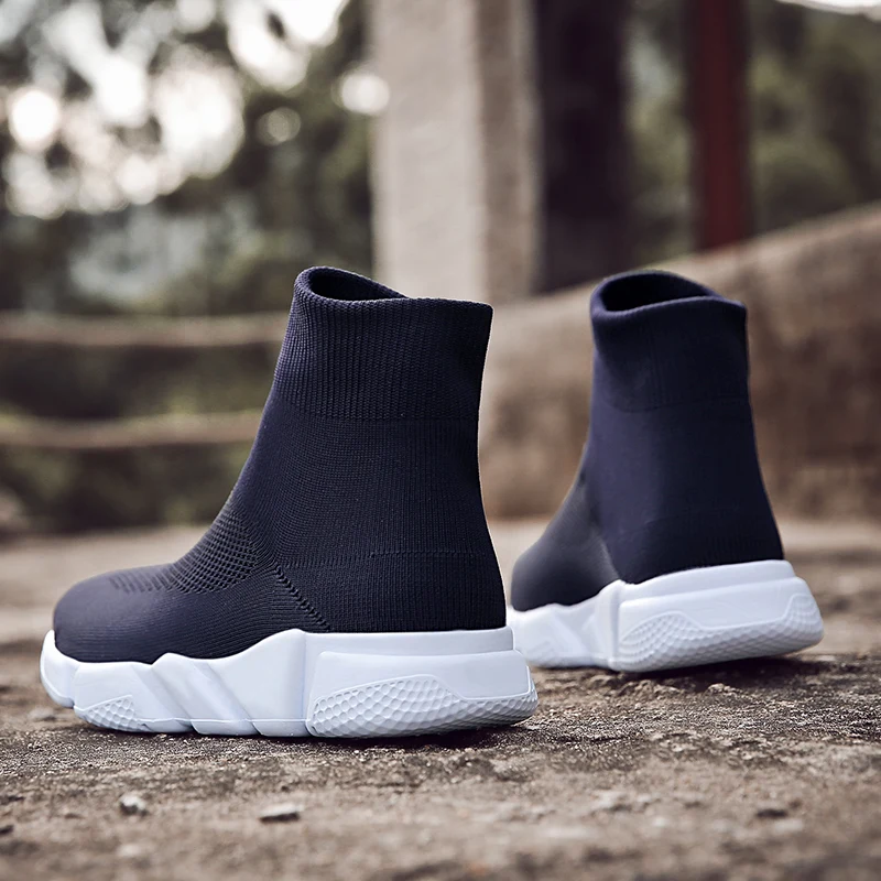 Weweya Men Socks Sneakers Summer High Top Running Shoes Breathable Elastic Knit Male Sport Lightweight Trainers Krasovki | Спорт и