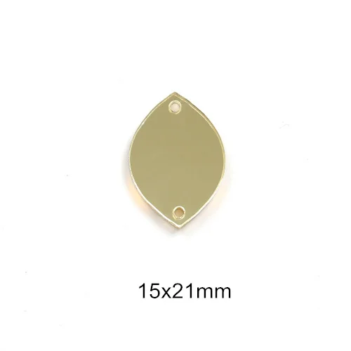 15x21mm-31 50 шт./упак. шампанское зеркало пришить стразы акриловые Нерегулярные горный хрусталь Flatback зеркало Швейные Стразы для одежды B1059 - Цвет: 15x21mm-31