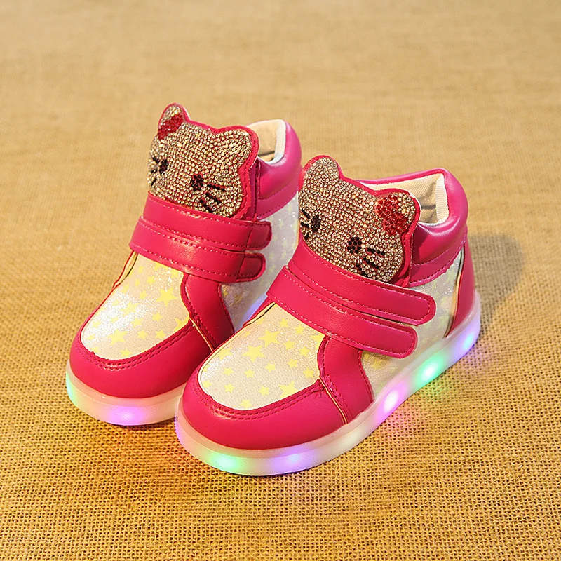 Детская обувь с яркими огнями детская спортивная рисунком для девочек