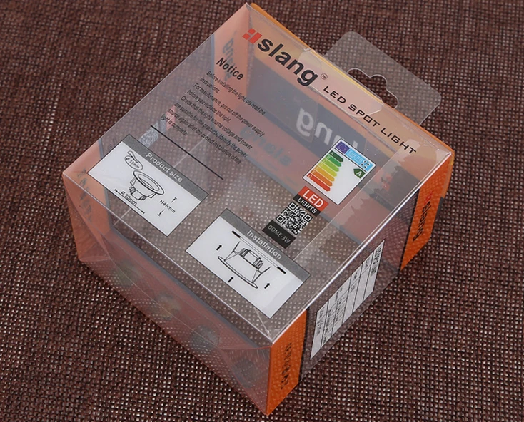 Прозрачная упаковочная коробка для светодиодных ламп мягкая складывающаяся