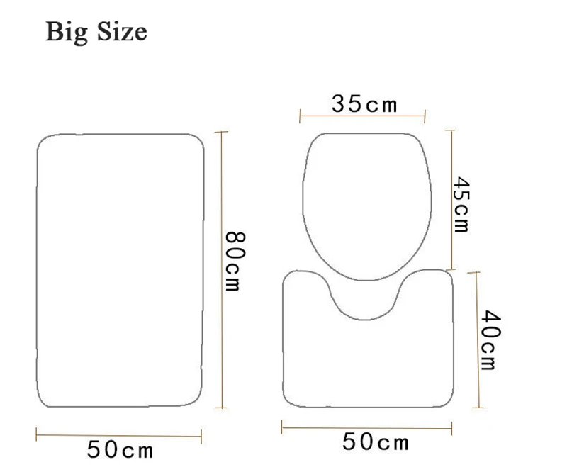 Zeegle 3pcs Bathroom Mat Set Anti-slip Bathroom Floor Mats Lid Toilet Cover Microfiber Bath Mat Bathroom Rug and Toilet Mat Sets
