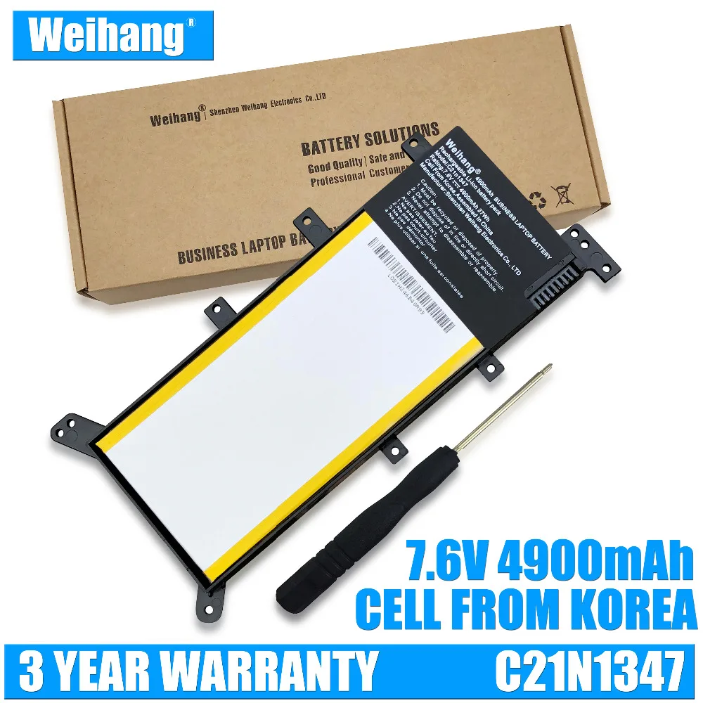 7 6 V 37WH 4900mAh Korea Cell Weihang C21N1347 Аккумулятор для ноутбука ASUS X554L X555 X555L X555LA X555LD X555LN