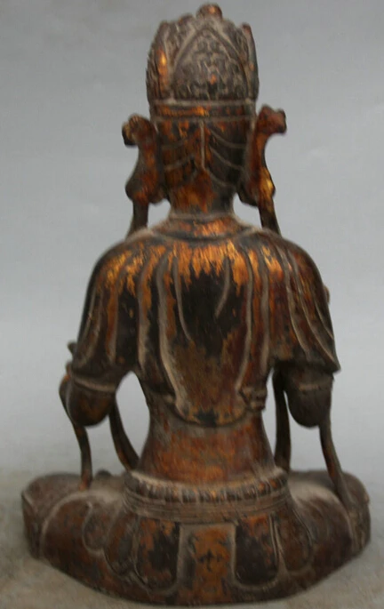 JP S61 10&quot Chinese Buddhism Bronze Kwan-yin Guan Yin Boddhisattva Goddess Bowl Statue | Дом и сад