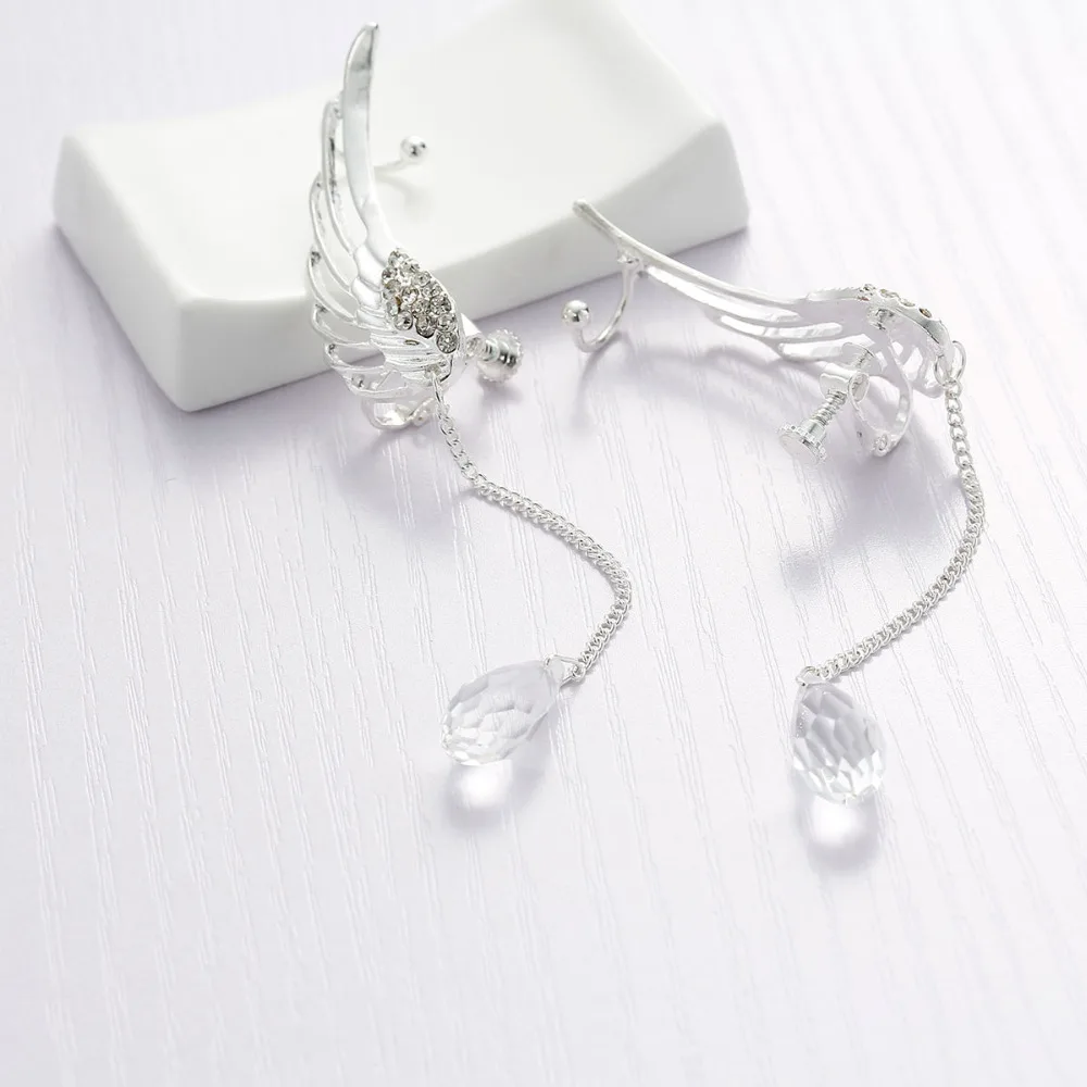 DoreenBeads Новые Модные клипсы для ушей серьги-пусеты с ангельскими крыльями и