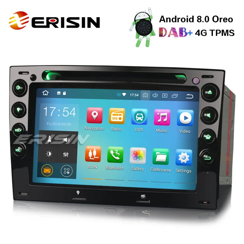 Erisin ES7813M 7 &quotAndroid 8 0 Автомобильная Стерео gps система DVD DAB + радио 4G WiFi TPMS для RENAULT MEGANE