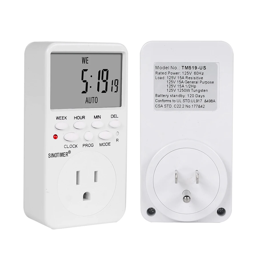 TM519 Electronic Digital Timer Plug EU BR UK US IL Programmable Socket with 220V 120V 7 Day 12/24 Hour Timing | Инструменты