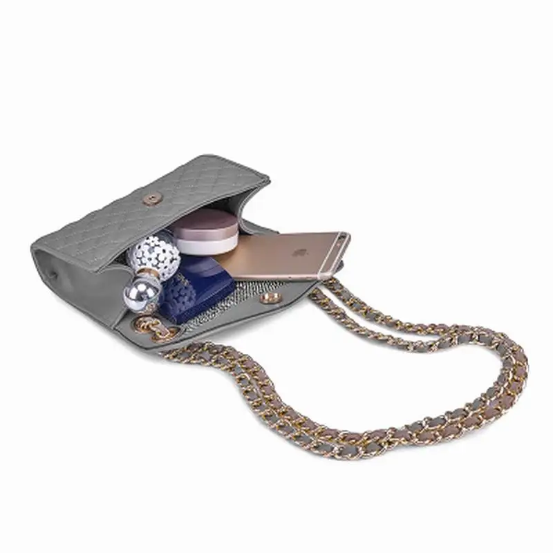 Leather chain bag European and American fashion women's shoulder diagonal head layer leather small square handbag | Багаж и сумки