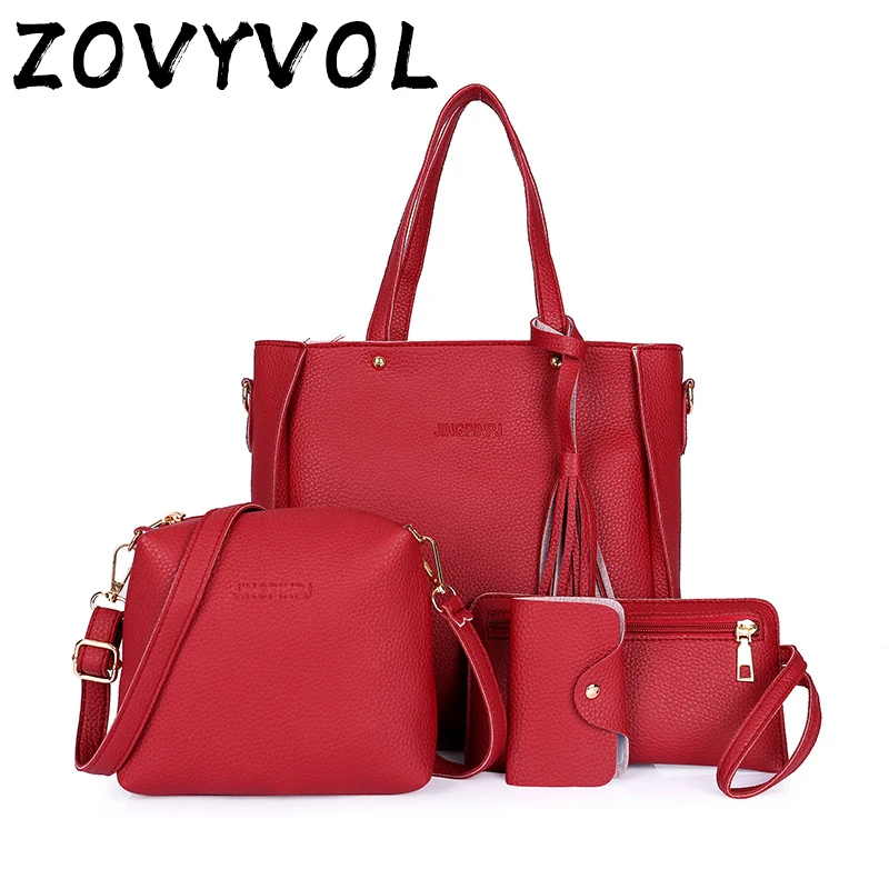 ZOVYVOL набор из 4 предметов женские Сумки искусственной кожи повседневные сумки