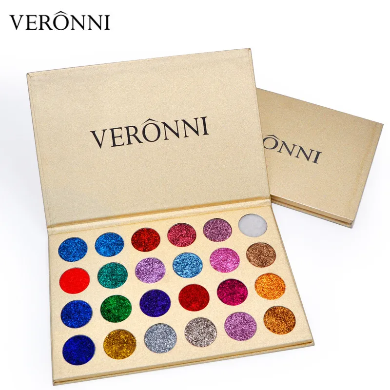 VERONNI 24 Colors Glitter Eyeshadow palette 2019 New Professional Eye Shadow Makeup Cosmetics Pressed Palettes Beauty |