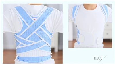 Light Blue JORZILANO регулируемый плечевой бандаж для спины, Корректор осанки, поддержка спины, бандаж для осанки, бандаж для спины, забота о здоровье, для взрослых - Цвет: Light Blue