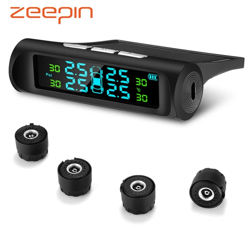 Автомобильная солнечная энергия USB зарядка TPMS беспроводной контроль давления в