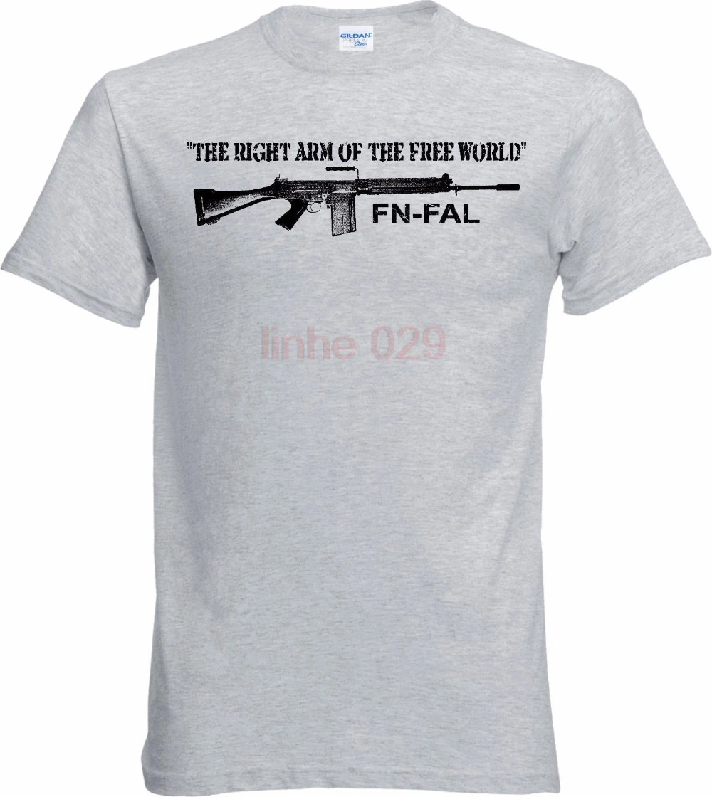 Top Quality Men's Casual Street wear T Shirt Fn Fal The Right Arm Of Free World 308 Nato British L1A1 Rifle Tee shirt | Мужская