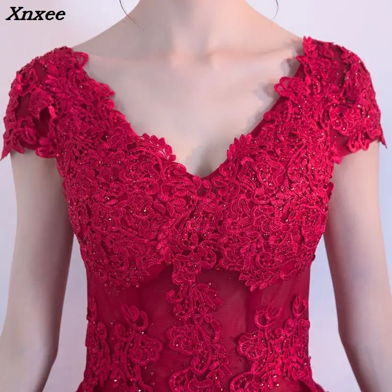 Женское длинное вечернее платье красное элегантное винтажное кружевное Макси