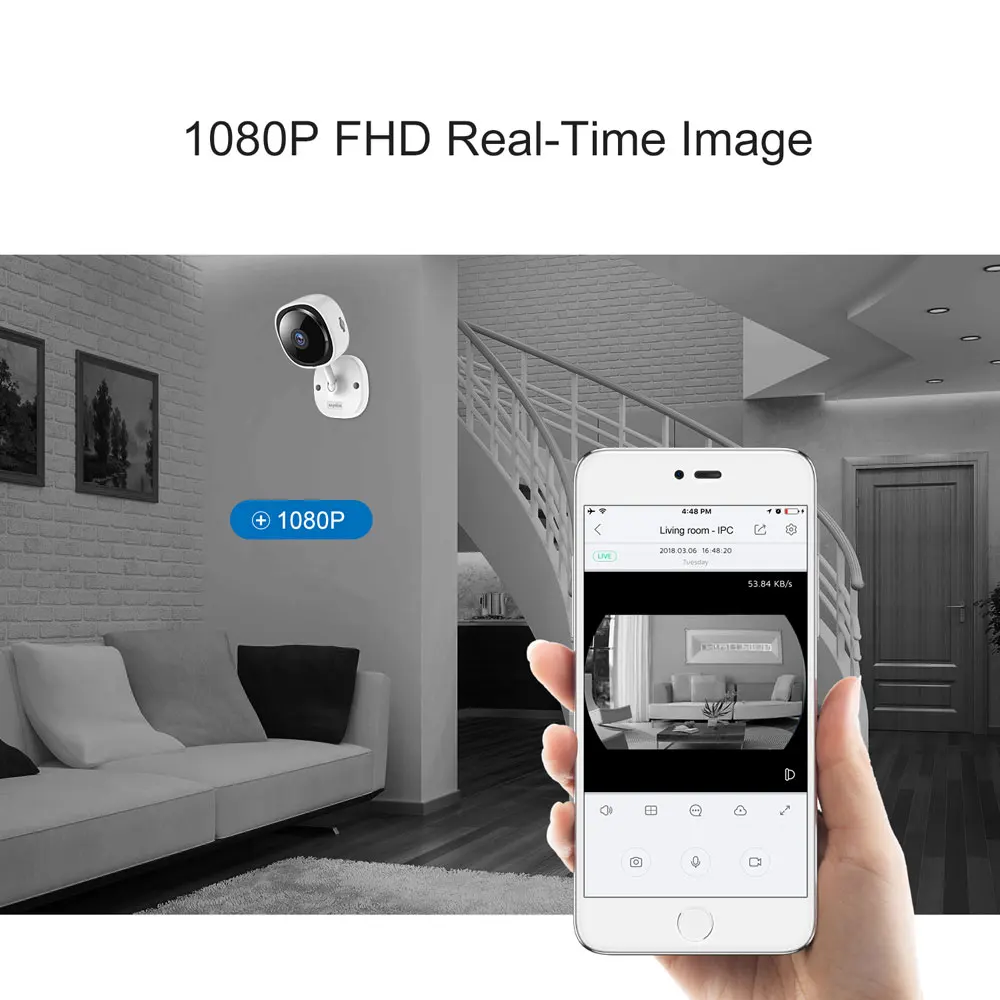 SANNCE HD 1080P рыбий глаз IP камера беспроводная Wi-Fi Мини Сеть Камара ночного видения IR Cut домашняя камера безопасности Wi-Fi радионяня