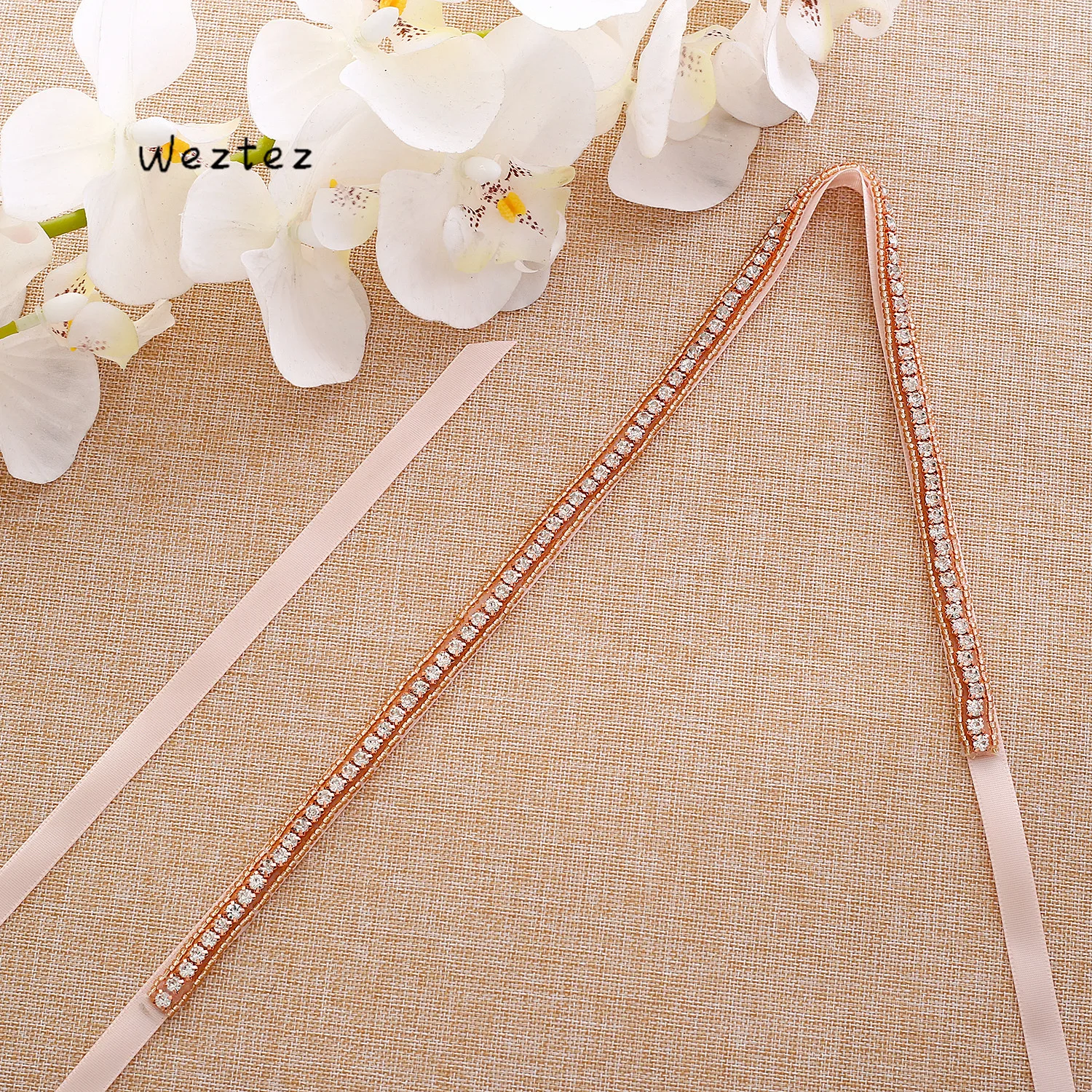 Розовое золото тонкий пояс свадебные ленты Пояски пояса хрустальные стразы