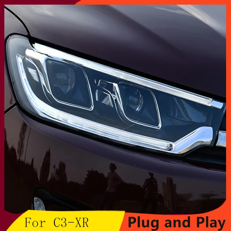 Автомобильный Стайлинг для Citroen C3-XR фары 15-17 C3-XR светодиодные фары C3-XR фары H7 hid Q5 bi-ксеноновая линзы ближнего и дальнего света