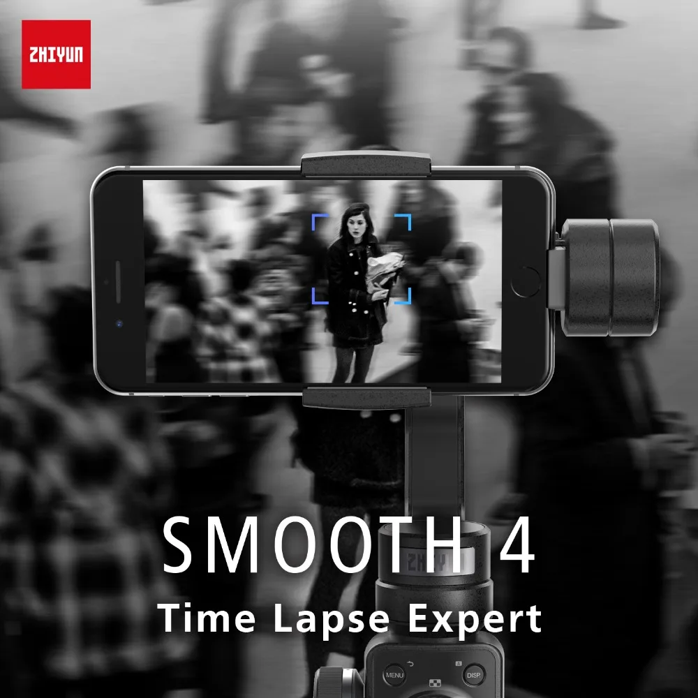 (ЕС Австралия США) 3 осевой Ручной Стабилизатор Zhiyun Smooth 4 с микрофоном для iPhone X 8 7