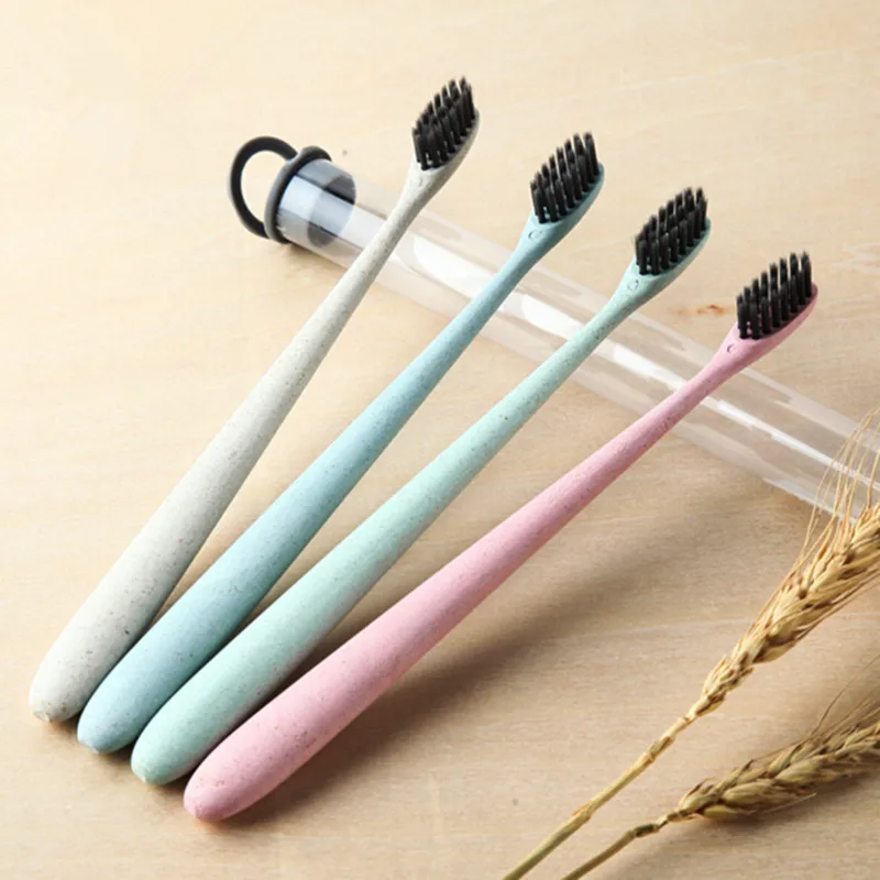 Зубная щетка из черного бамбука для детей и взрослых 1/2/3/4 шт.|bamboo toothbrush|tongue cleanerbrush