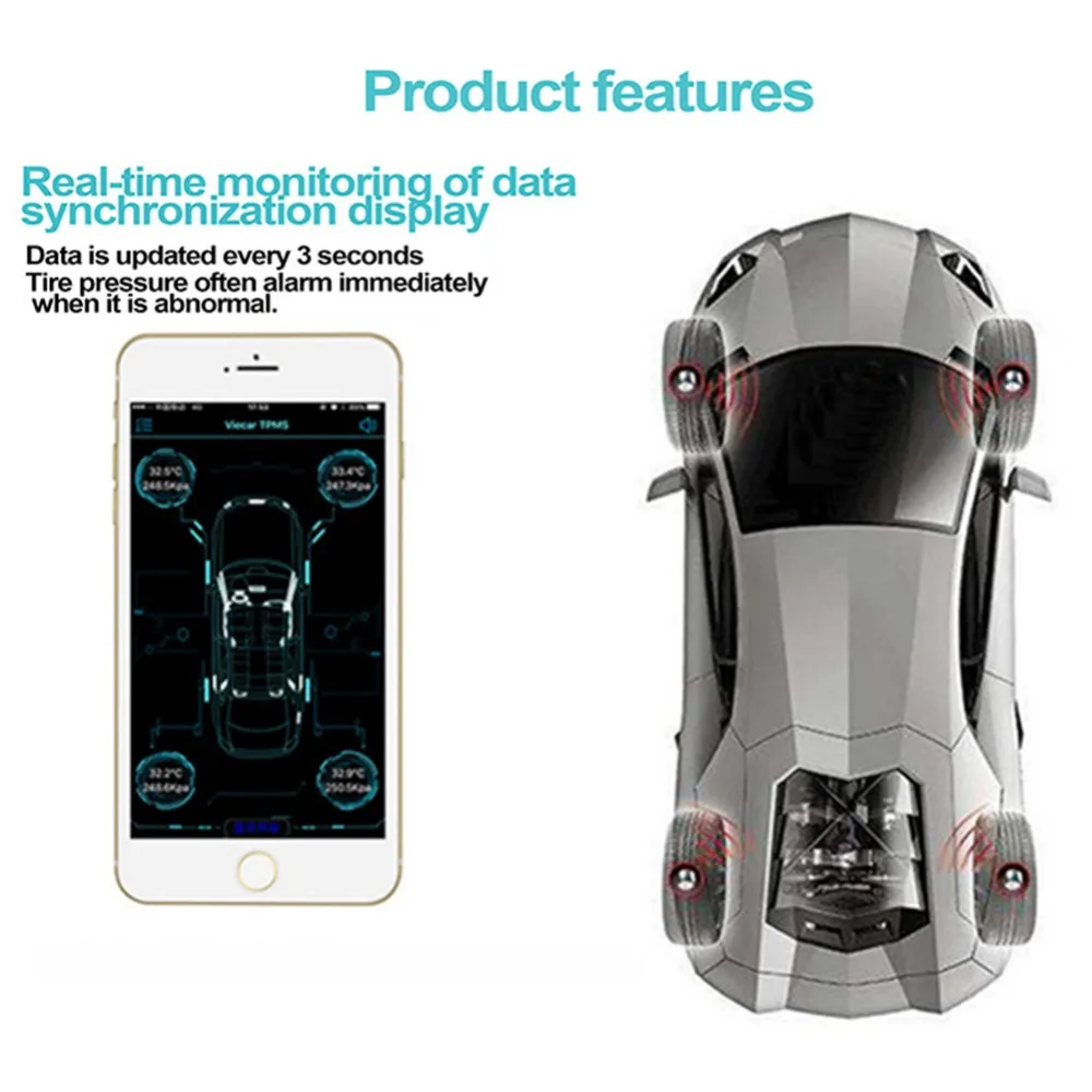 BEESCLOVER Car Bluetooth 4 0 TPMS Android IOS система контроля давления в шинах внутренних датчика