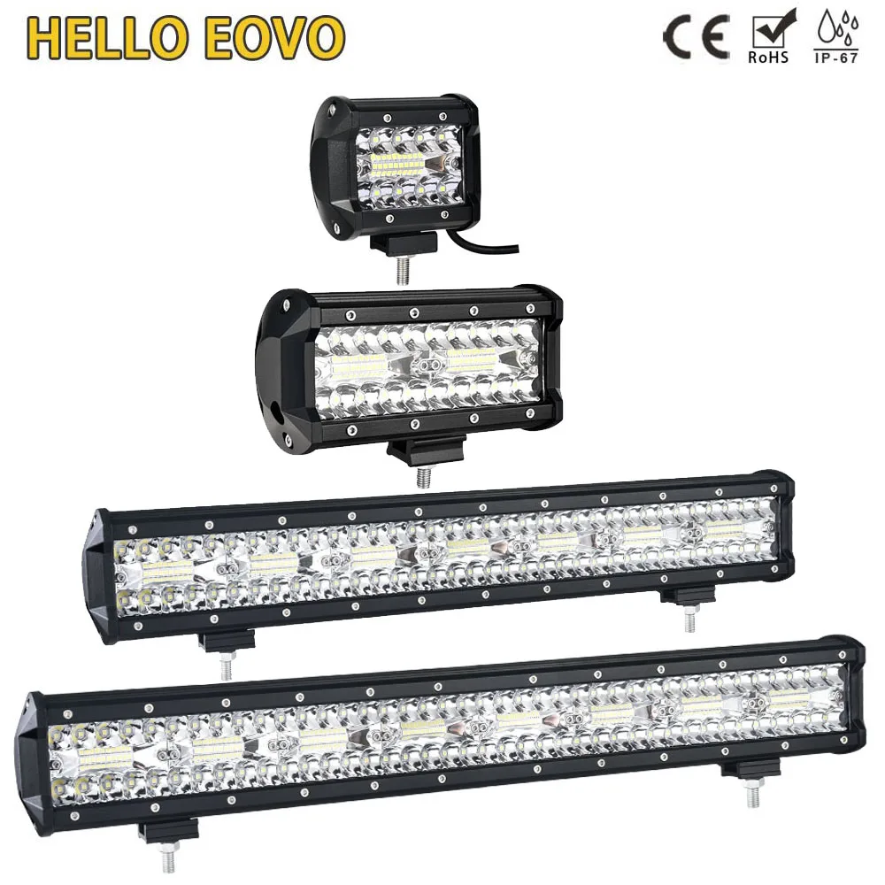 HELLO EOVO 4-32 дюймов светодиодный светильник-бар, светодиодный рабочий светильник, для вождения внедорожной лодки, автомобиля, трактора, грузовика, 4x4, внедорожника, квадроцикла, без монтажных комплектов