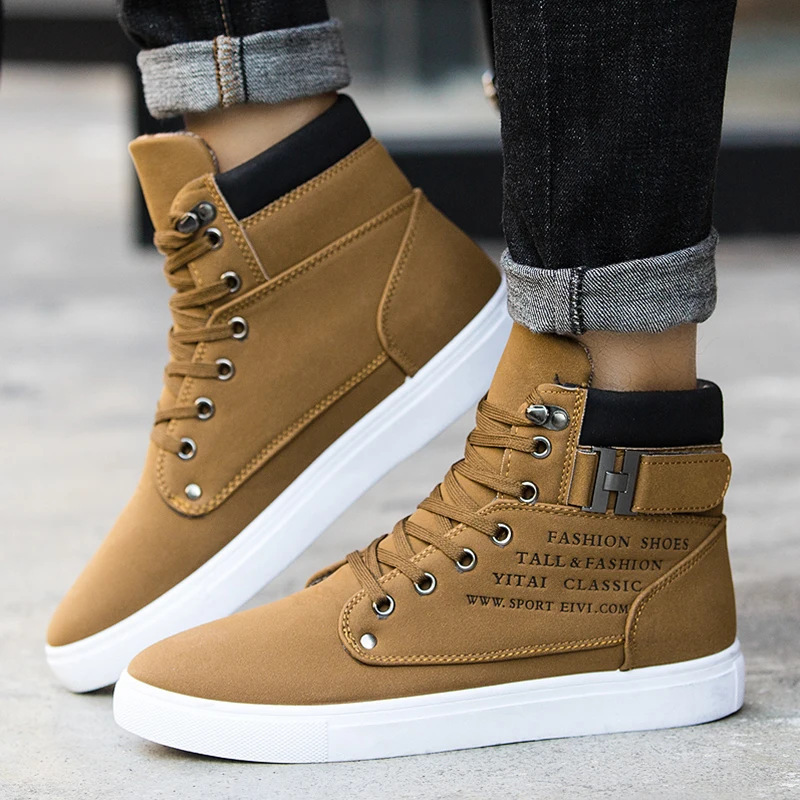 YWEEN New Men's Casual Shoes High-Top Autumn Winter Lace-up Men Ankle Boots | Обувь