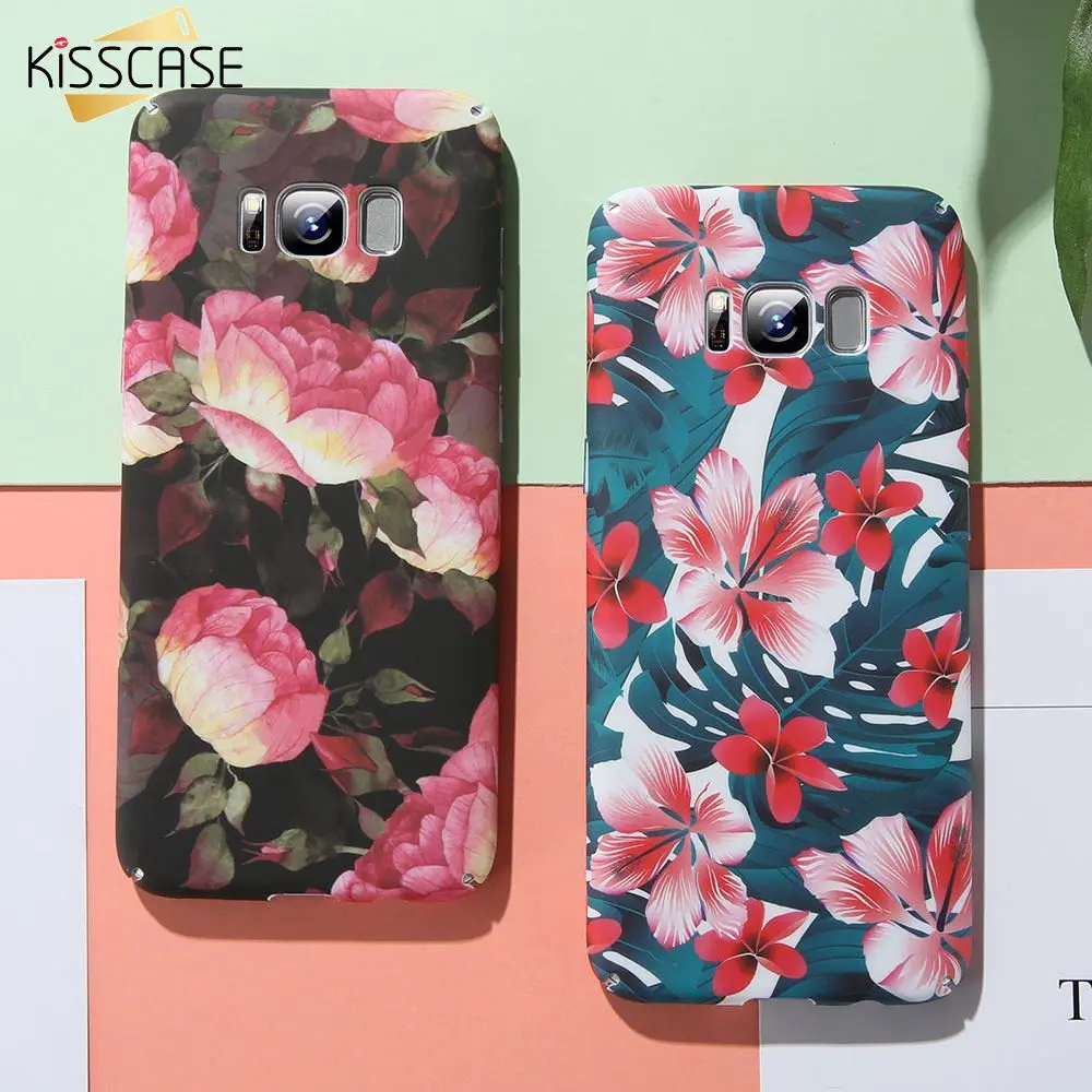 KISSCASE Tropical leaves Case For Samsung Galaxy S8 S9 Plus S7 Note 9 8 A3 A5 A7 J3 J5 2017 A6 A8 J6 J8 2018 Hard PC Cover |