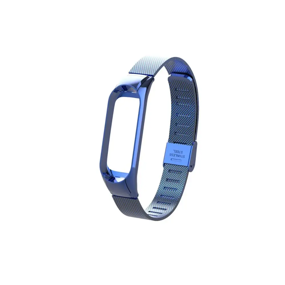 Blue Браслет mi Band 3 ремешок для Xiaomi mi ремешок 3 металлический ремешок mi Band 3 ремешок из нержавеющей стали браслет mi band 3 ремешок для часов - Цвет ремешка: Blue