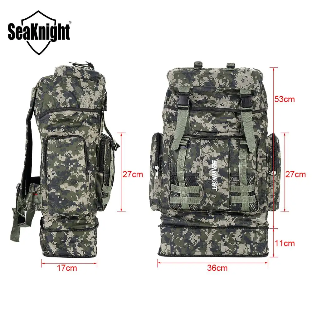 SeaKnight SK008 70L большой емкости многоцелевой рюкзак для спорта на открытом воздухе кемпинга туризма водонепроницаемый рыбацкий рюкзак 36*64*17 см