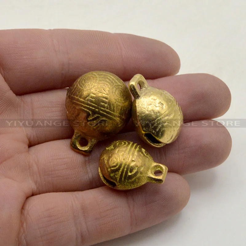 10 шт./лот фэн шуй китайский Винтажный стиль тибетский Латунный Колокольчик 9 мм 27