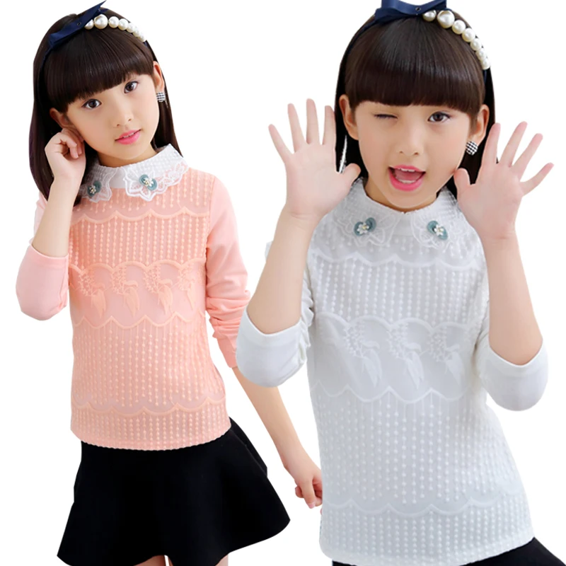 2018 осенне Весенняя футболка с цветочным рисунком для девочек детский хлопковый